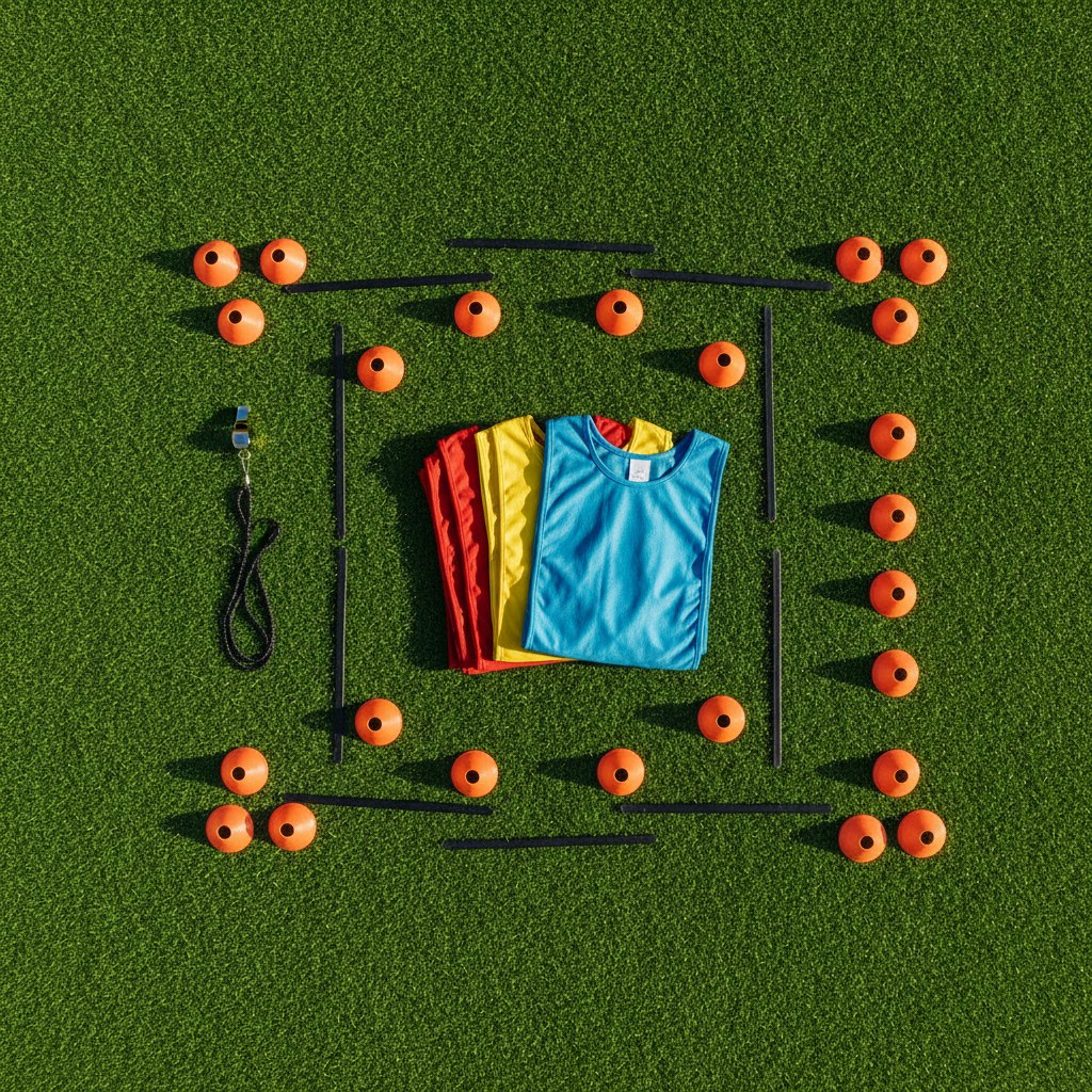 Futbol antrenman ekipmanları düzeni